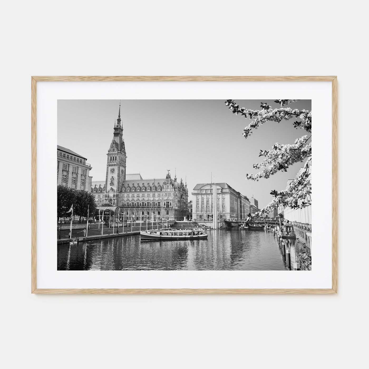 Hamburg Landscape B&W Poster