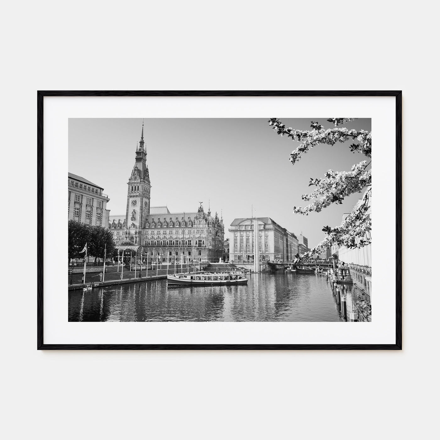 Hamburg Landscape B&W Poster