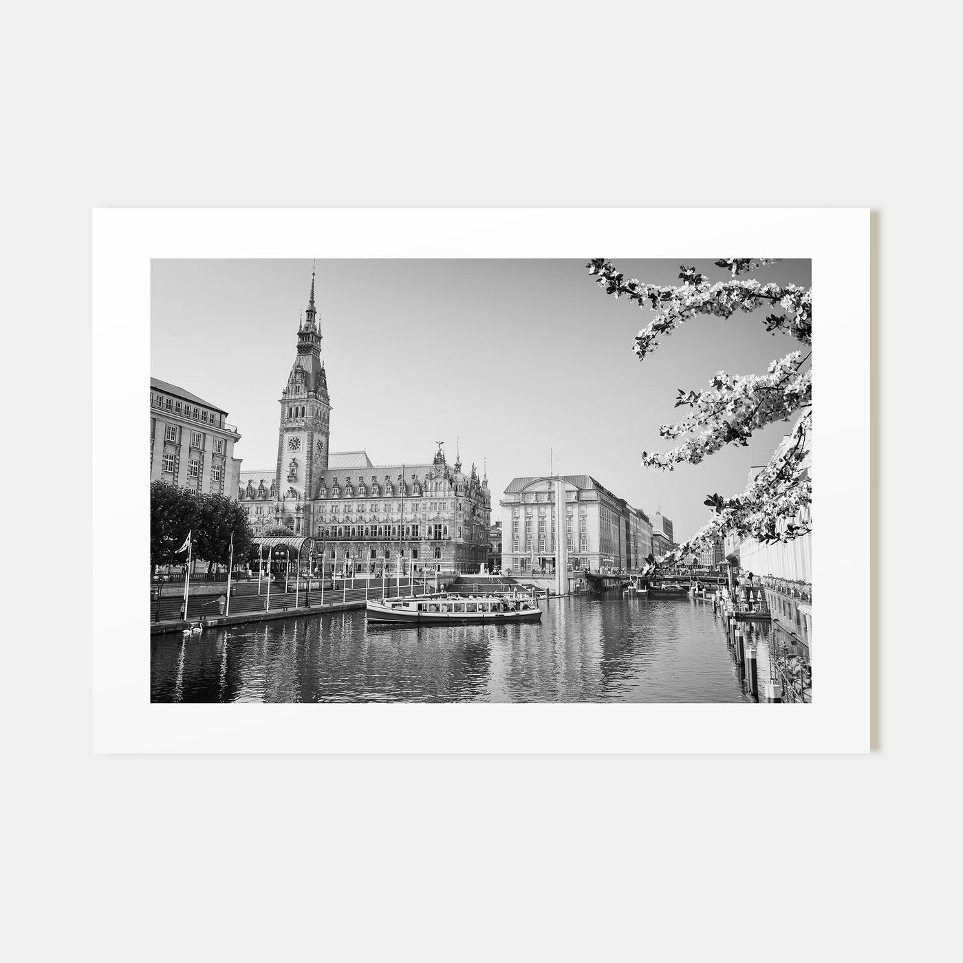 Hamburg Landscape B&W Poster