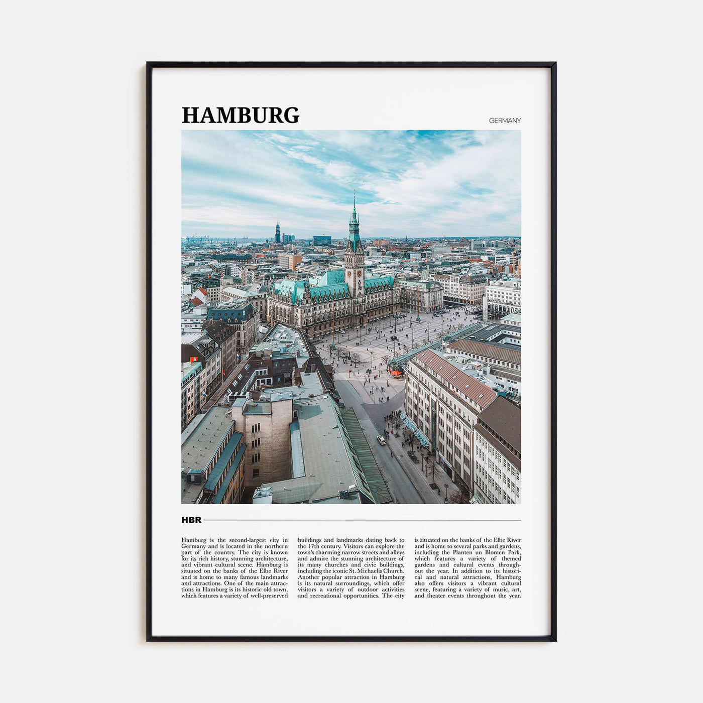 Hamburg Travel Color Poster