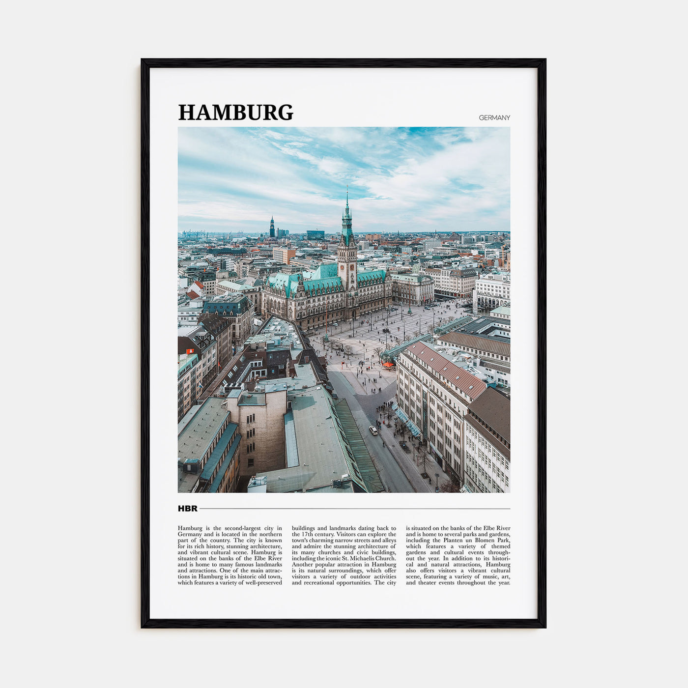 Hamburg Travel Color Poster