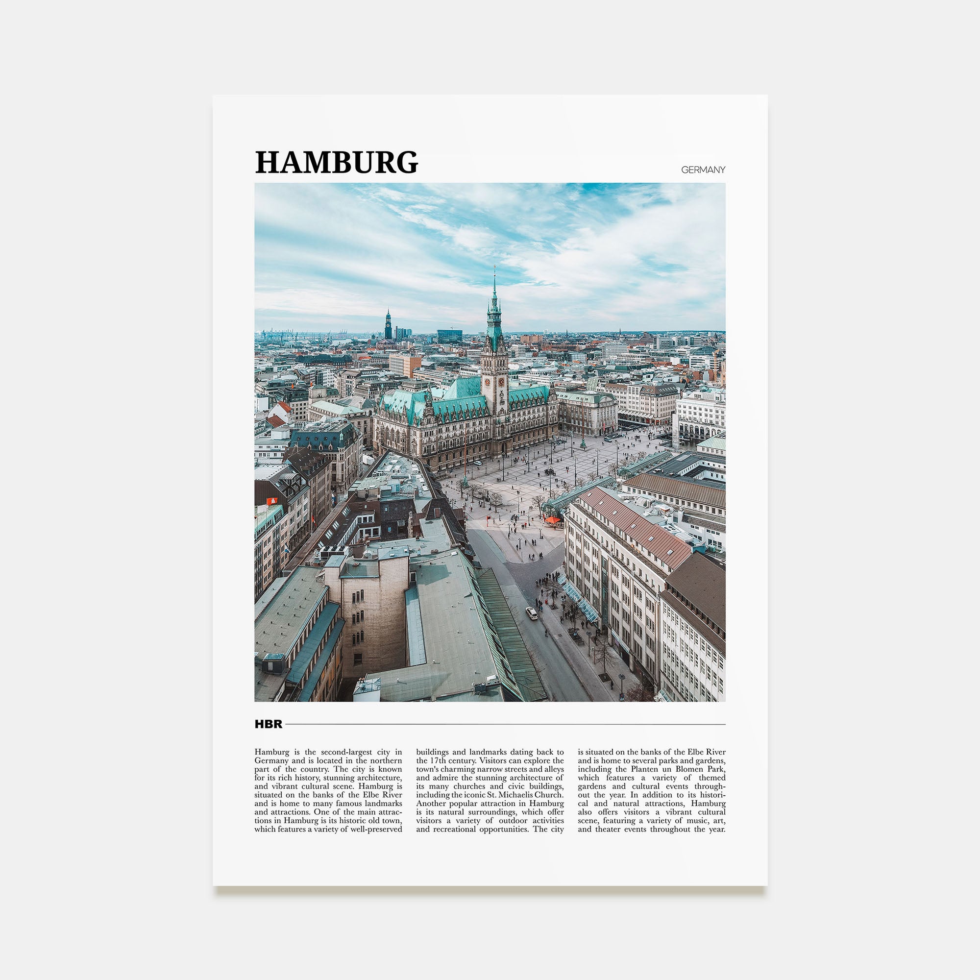 Hamburg Travel Color Poster