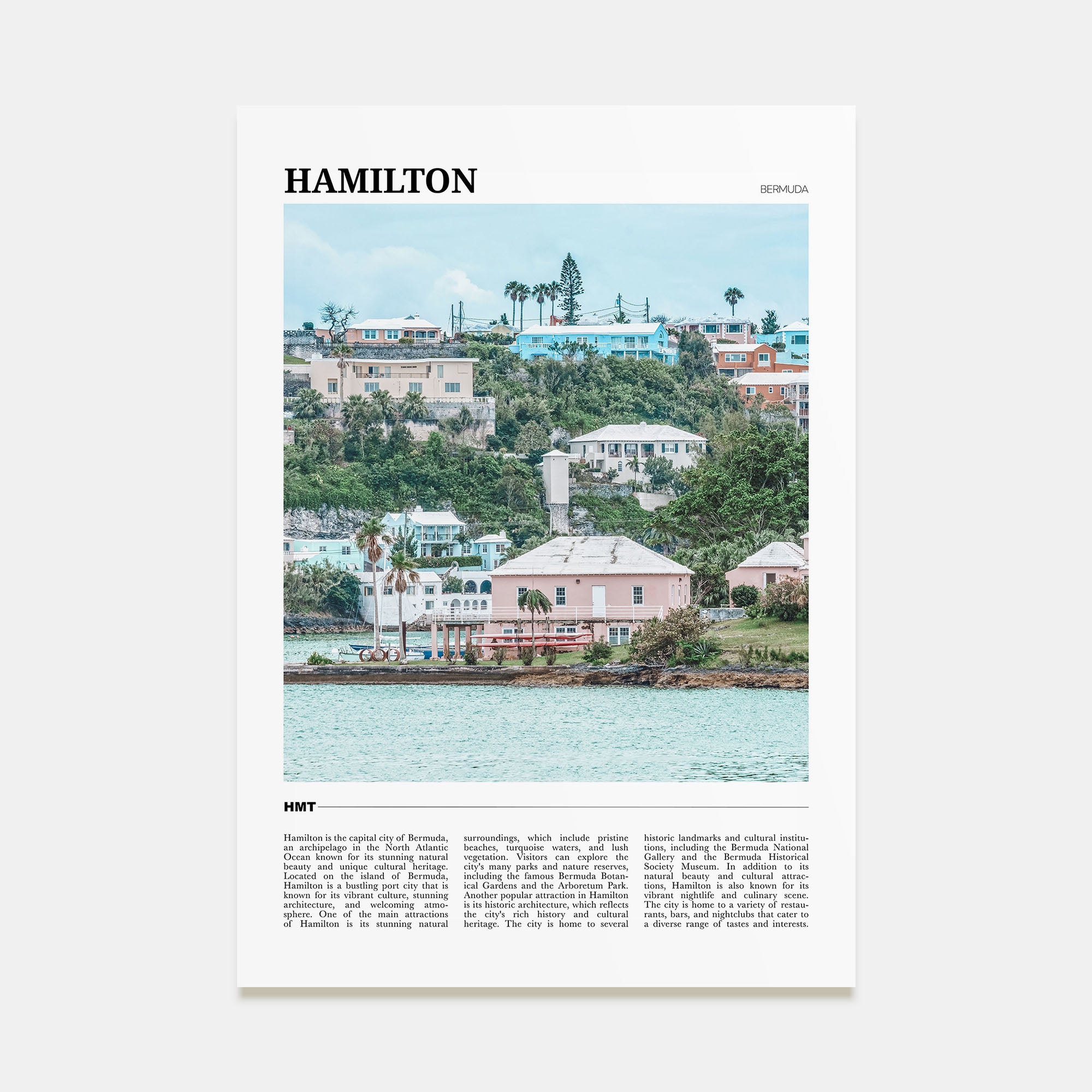 Hamilton, Bermuda Travel Color Poster