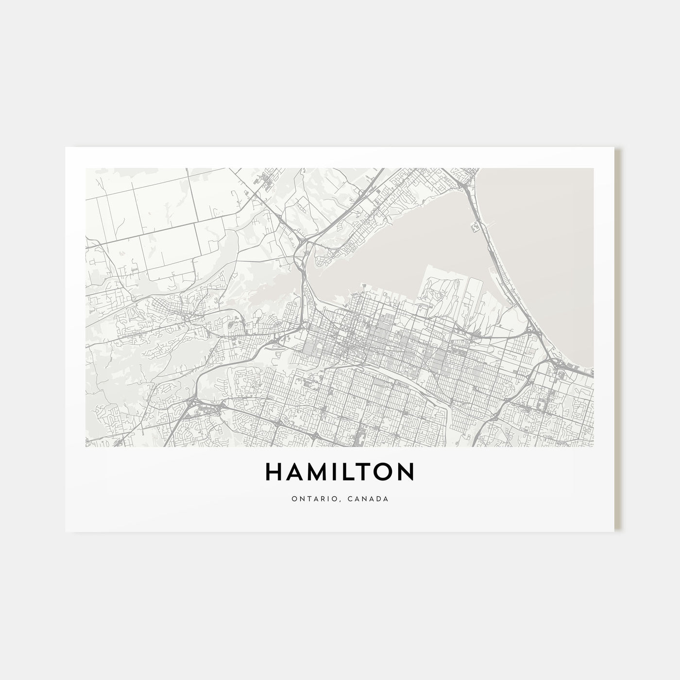 Hamilton, Canada Map Landscape Poster