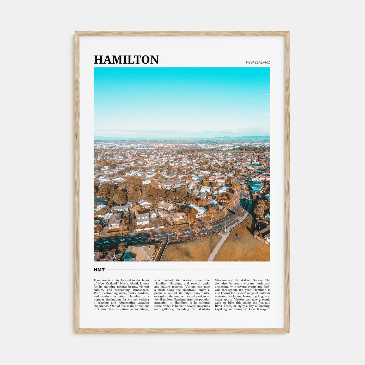 Hamilton, New Zealand Travel Color Poster