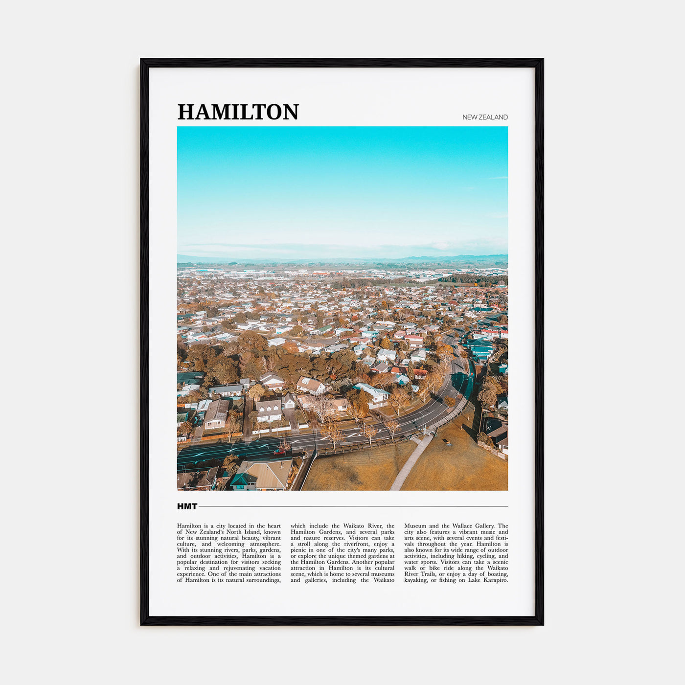Hamilton, New Zealand Travel Color Poster