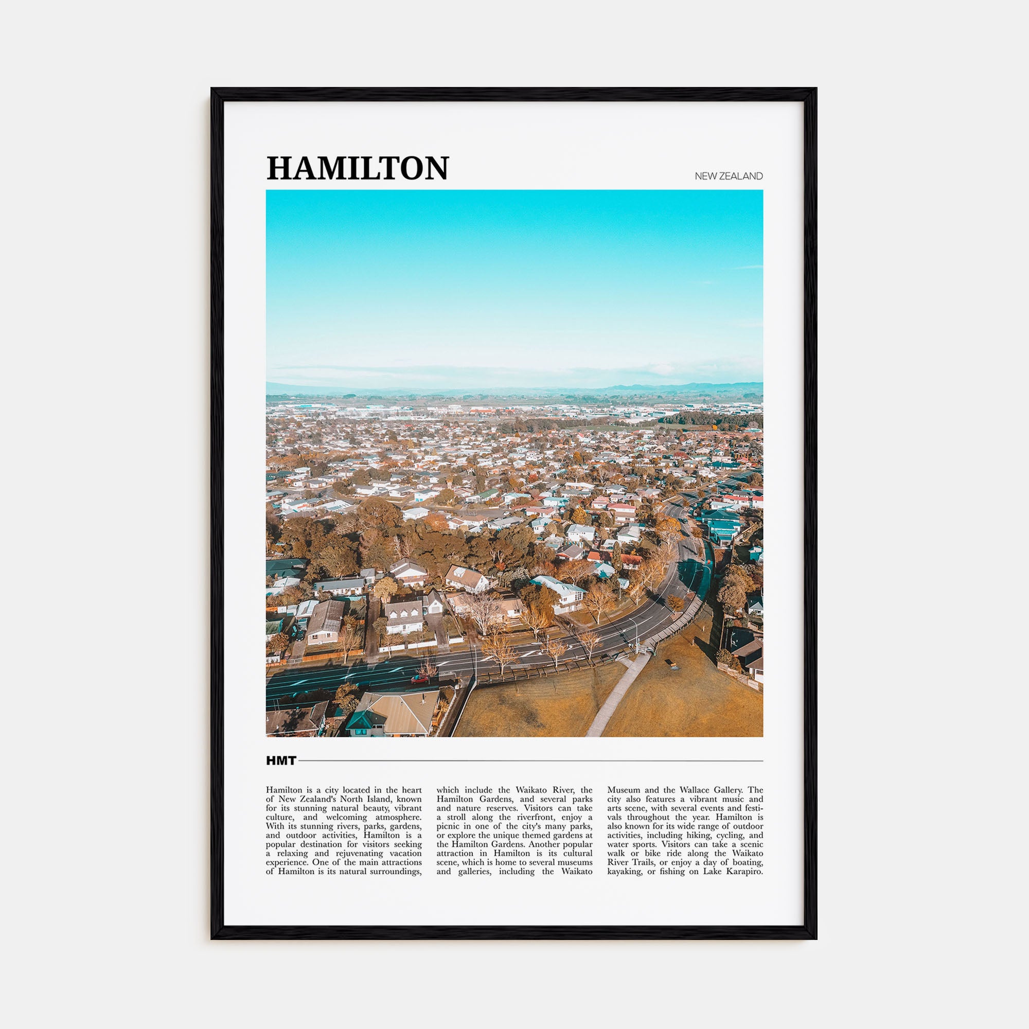 Hamilton, New Zealand Travel Color Poster