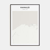 Hanalei Map Portrait Poster