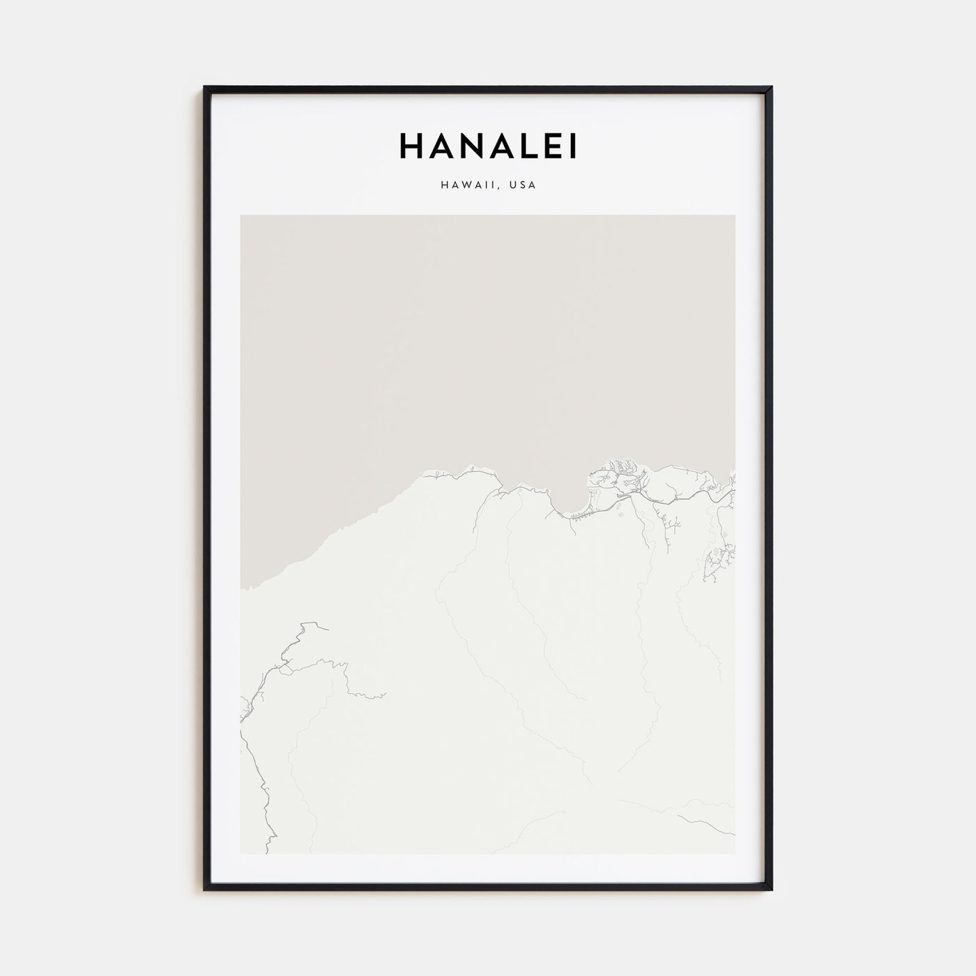 Hanalei Map Portrait Poster
