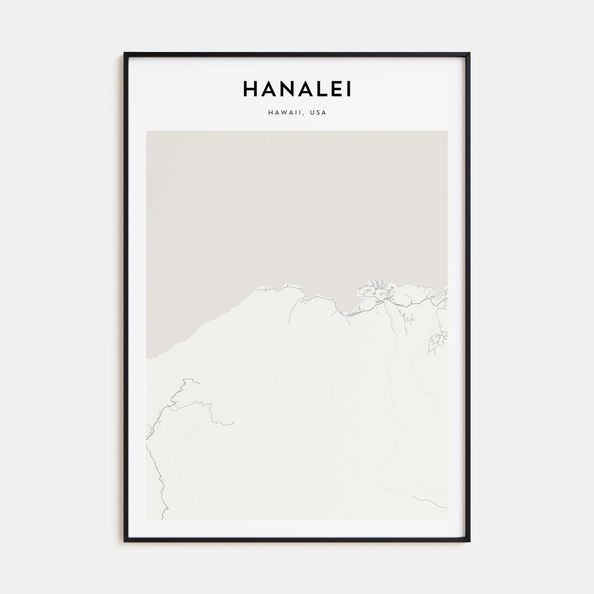Hanalei Map Portrait Poster
