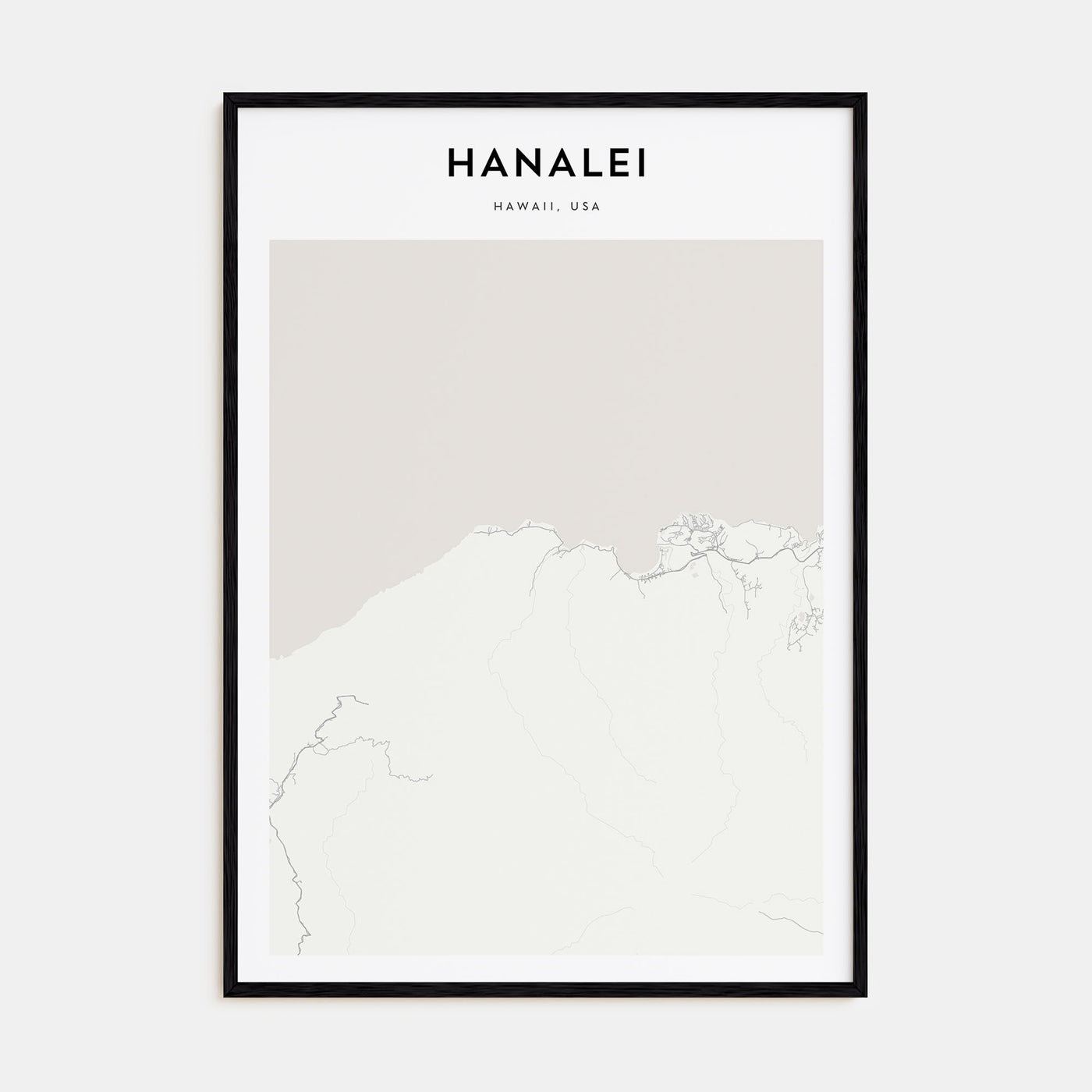 Hanalei Map Portrait Poster