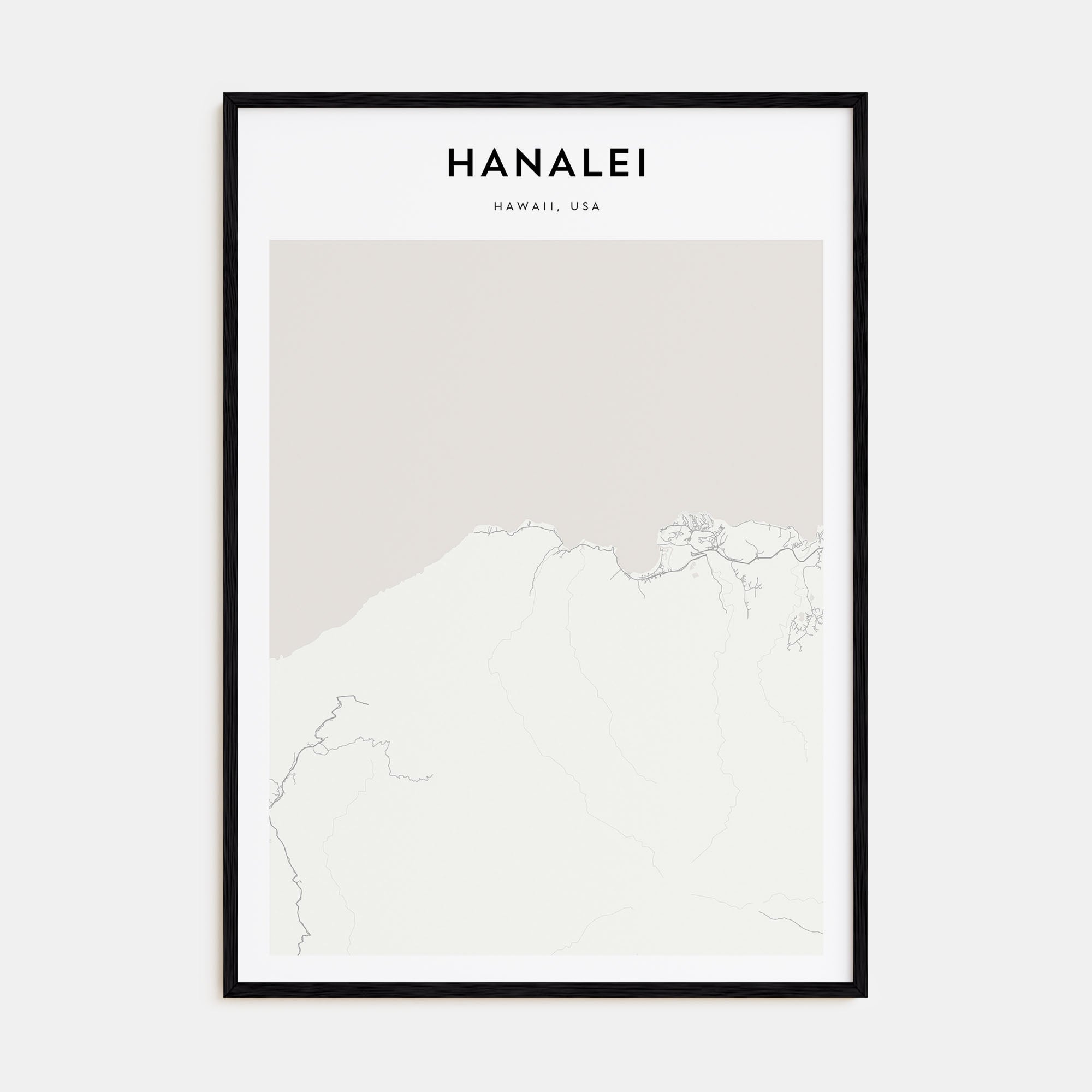 Hanalei Map Portrait Poster