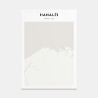 Hanalei Map Portrait Poster