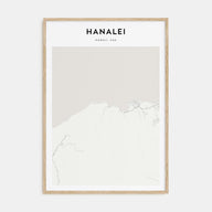 Hanalei Map Portrait Poster