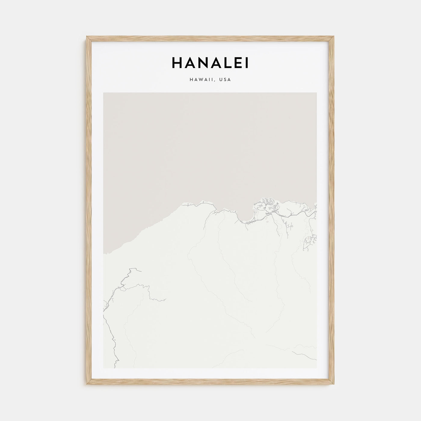 Hanalei Map Portrait Poster