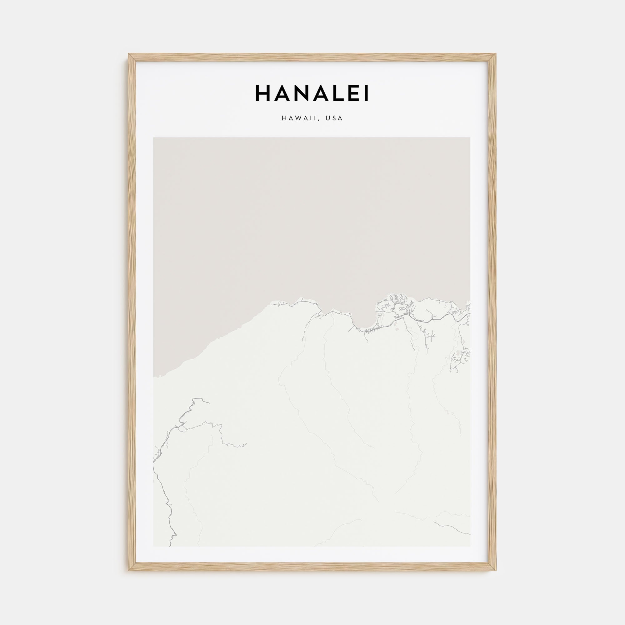 Hanalei Map Portrait Poster