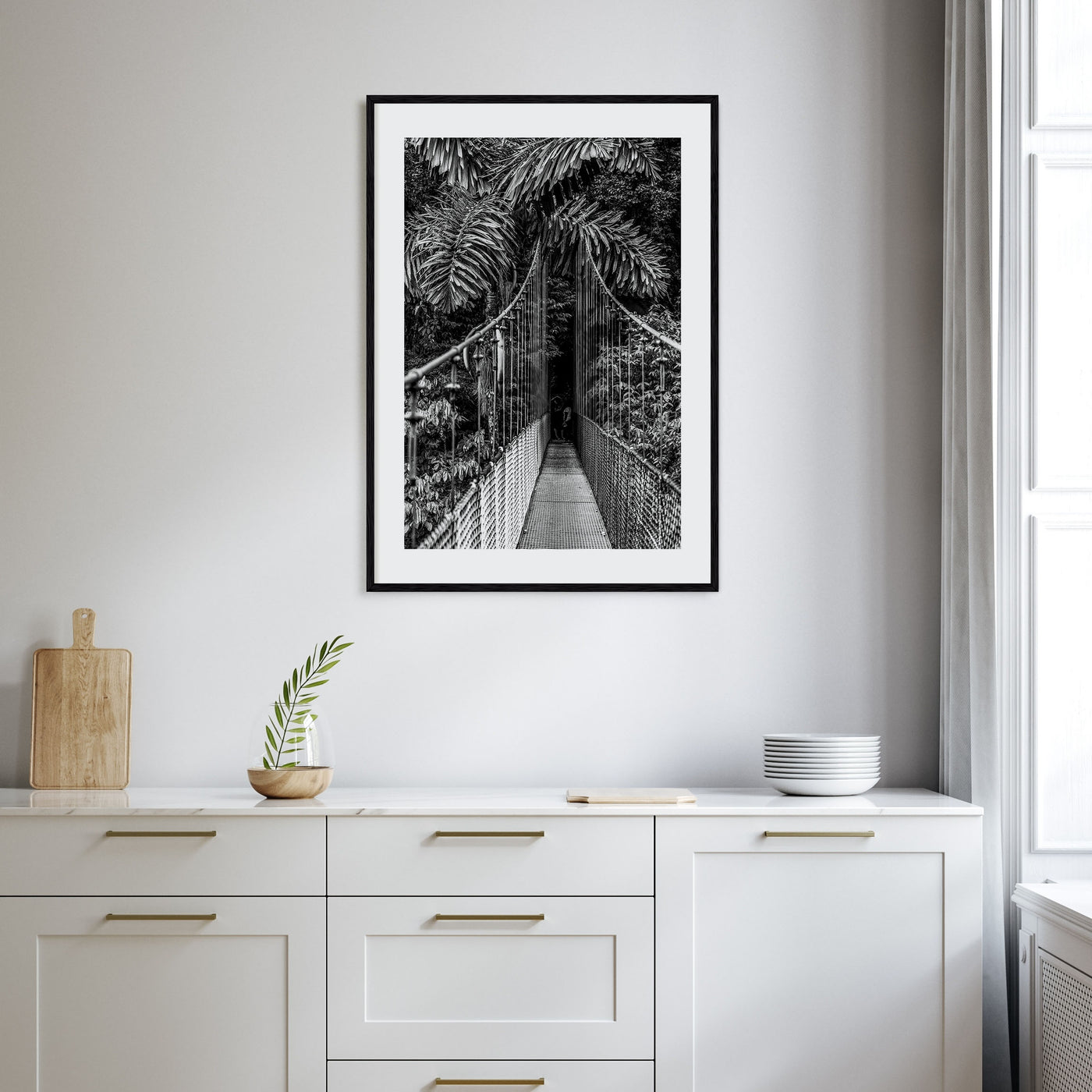 Hanging Bridge Photo B&W Poster