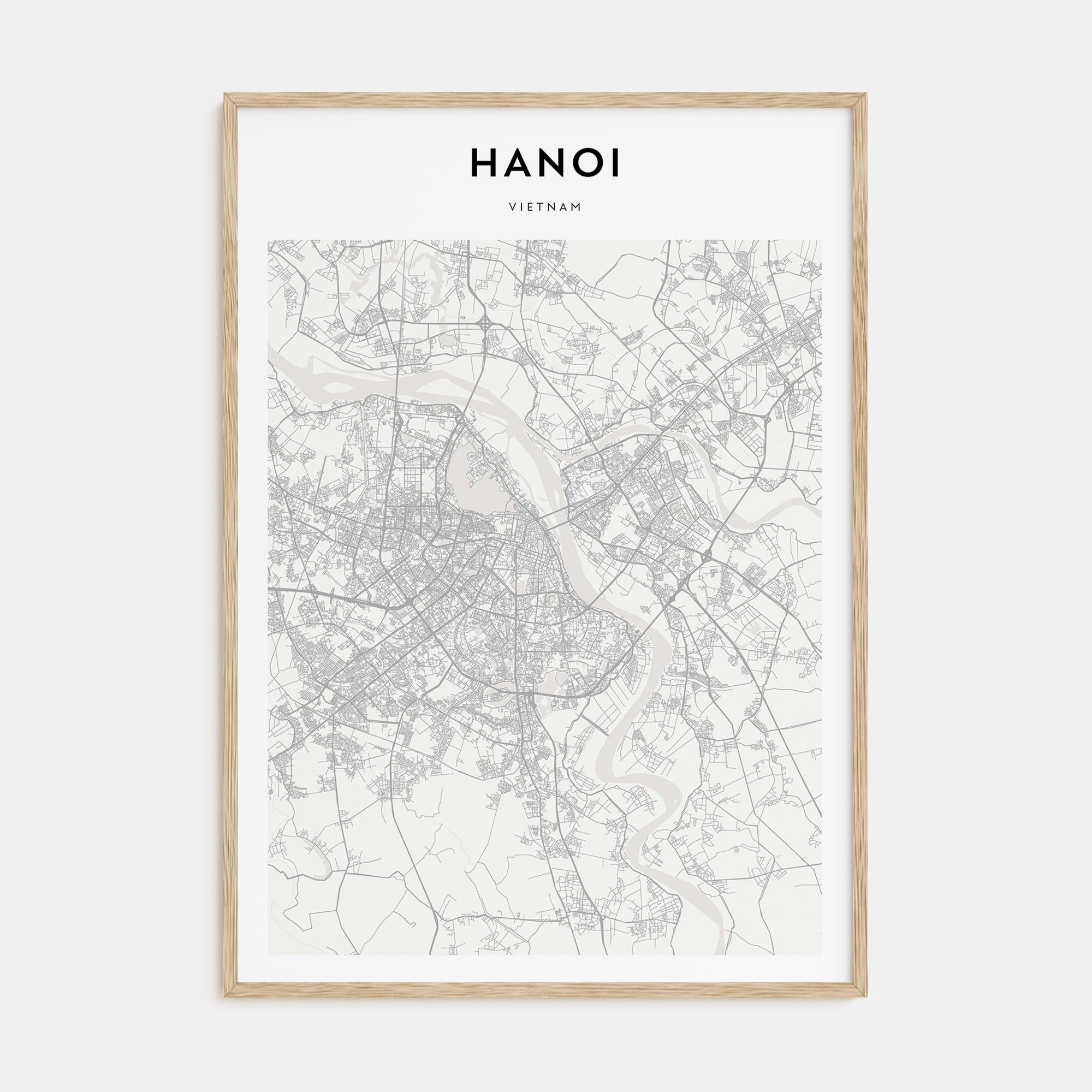 Hanoi Map Portrait Poster