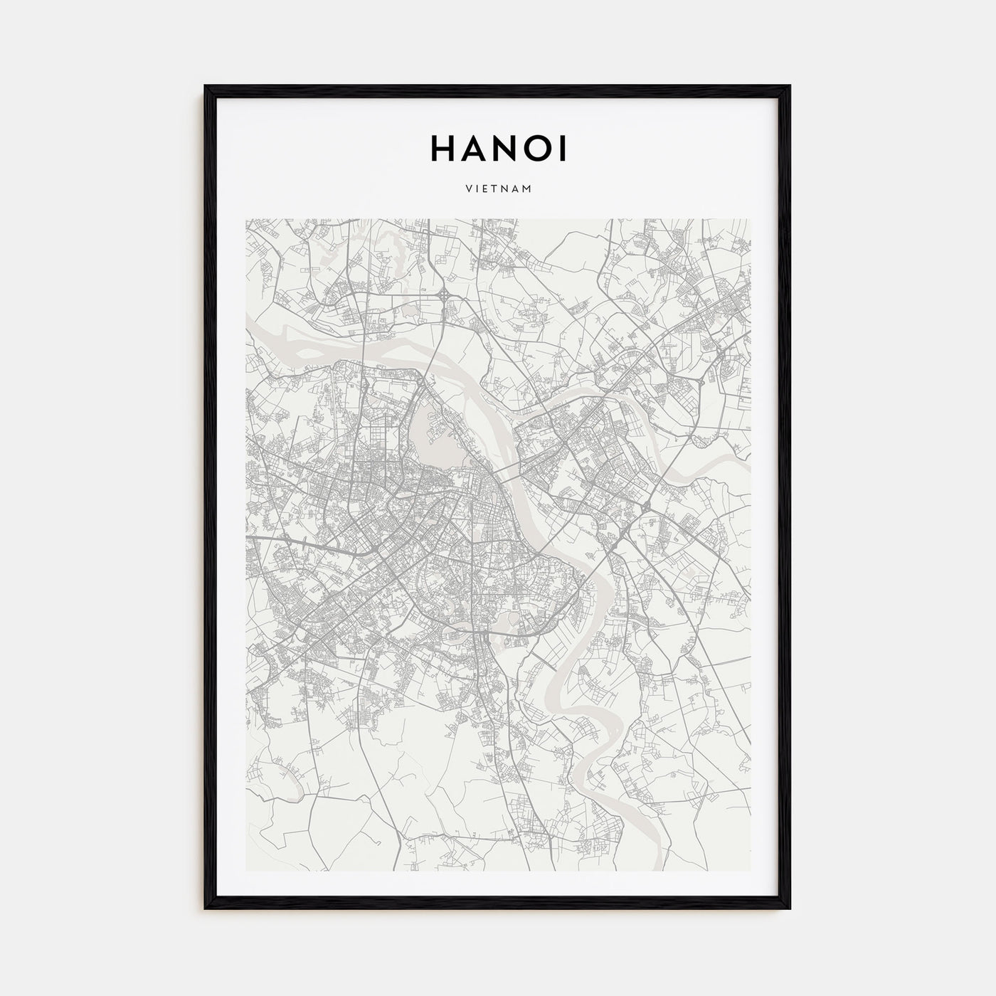 Hanoi Map Portrait Poster