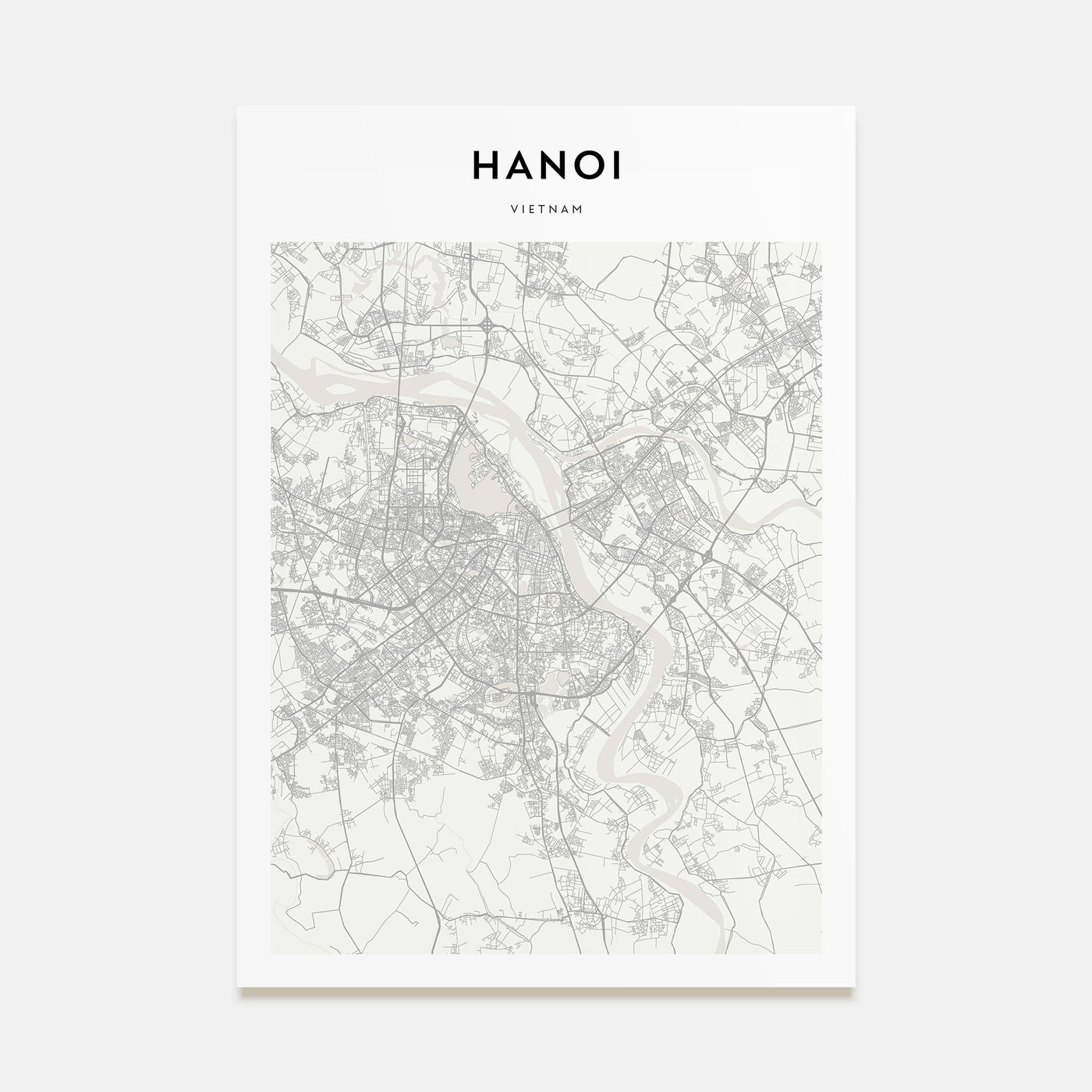 Hanoi Map Portrait Poster