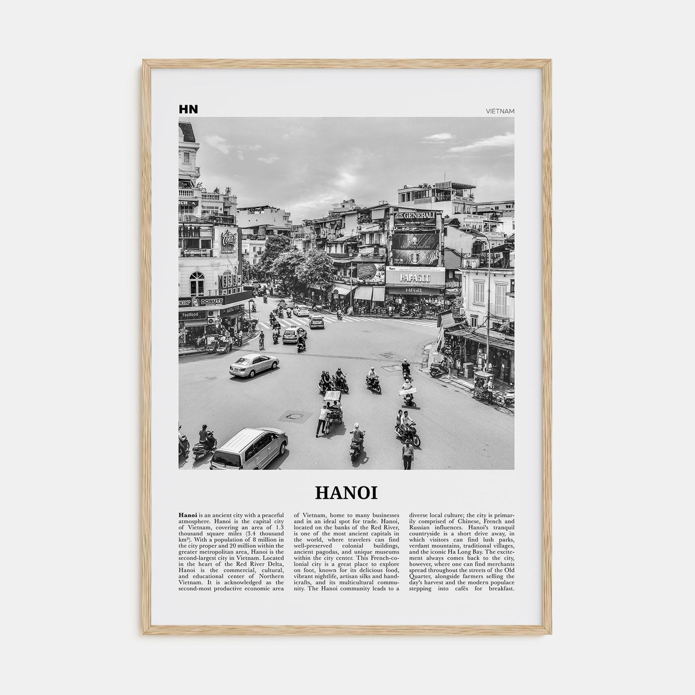 Hanoi Travel B&W No 1 Poster