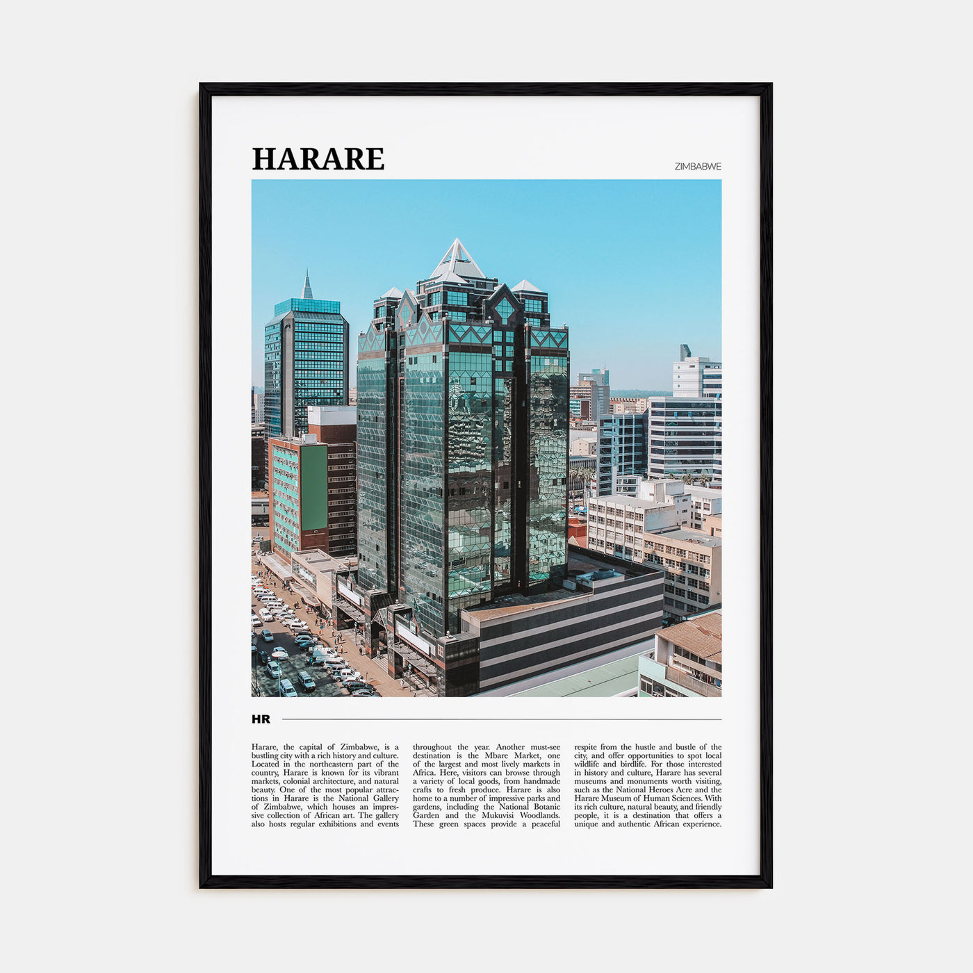 Harare Travel Color Poster