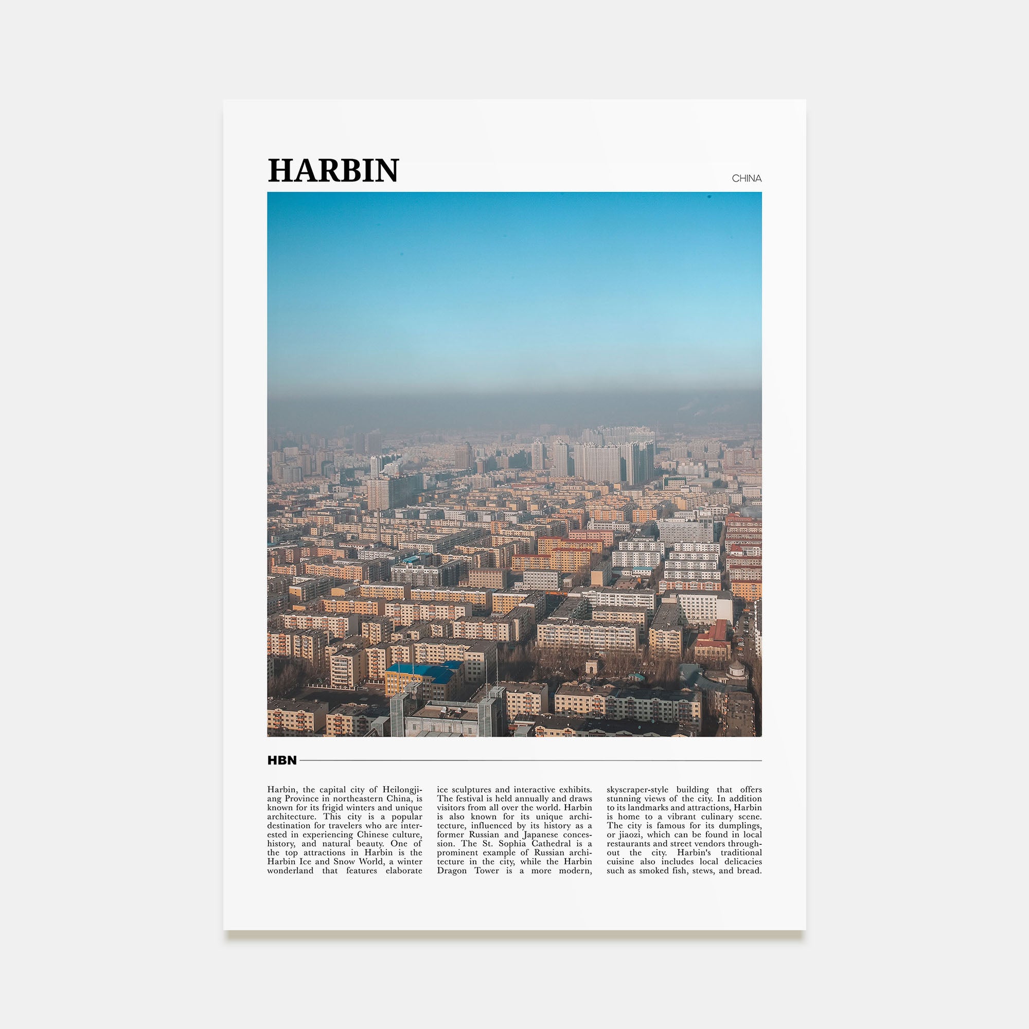 Harbin Travel Color Poster