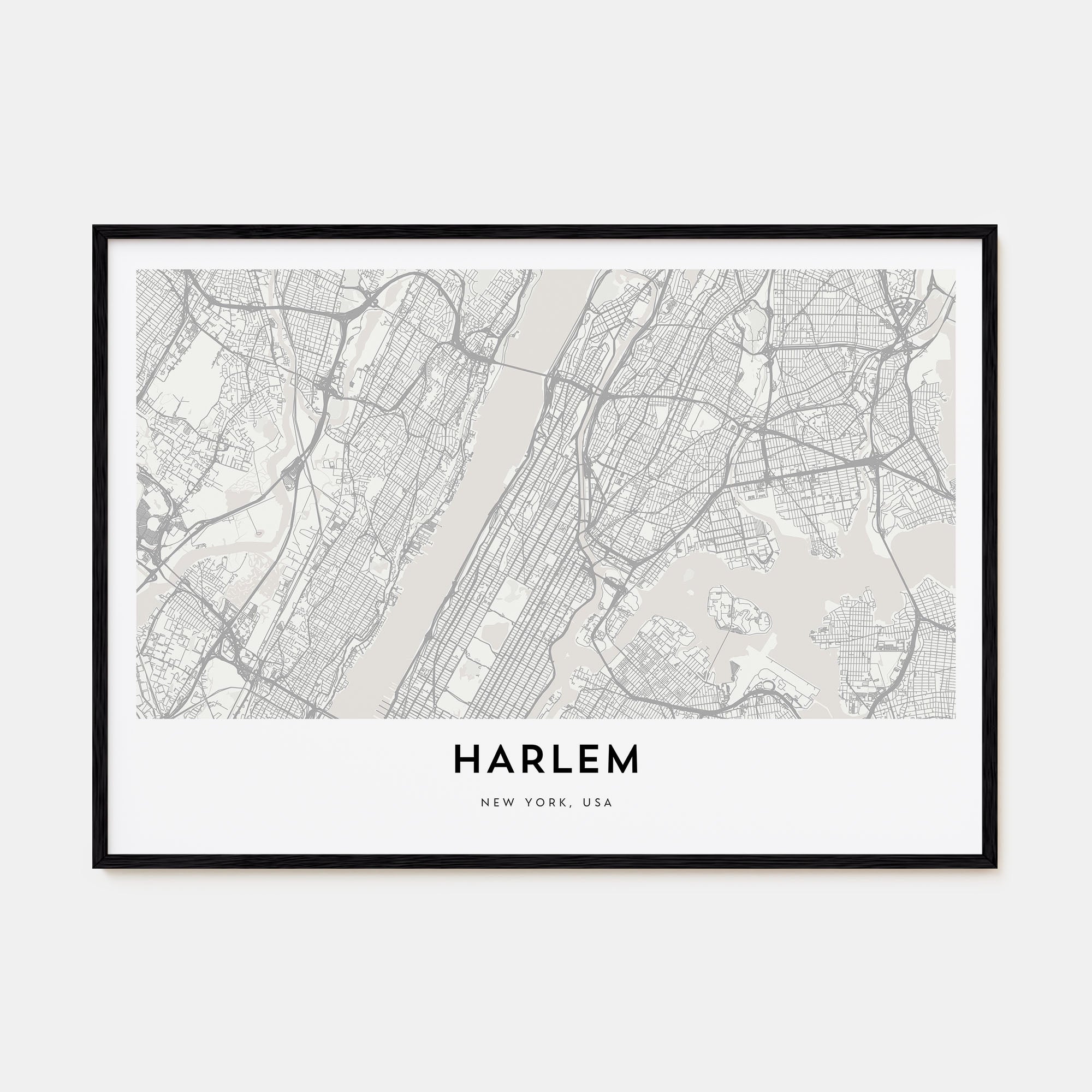 Harlem Map Landscape Poster