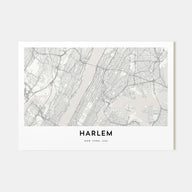 Harlem Map Landscape Poster