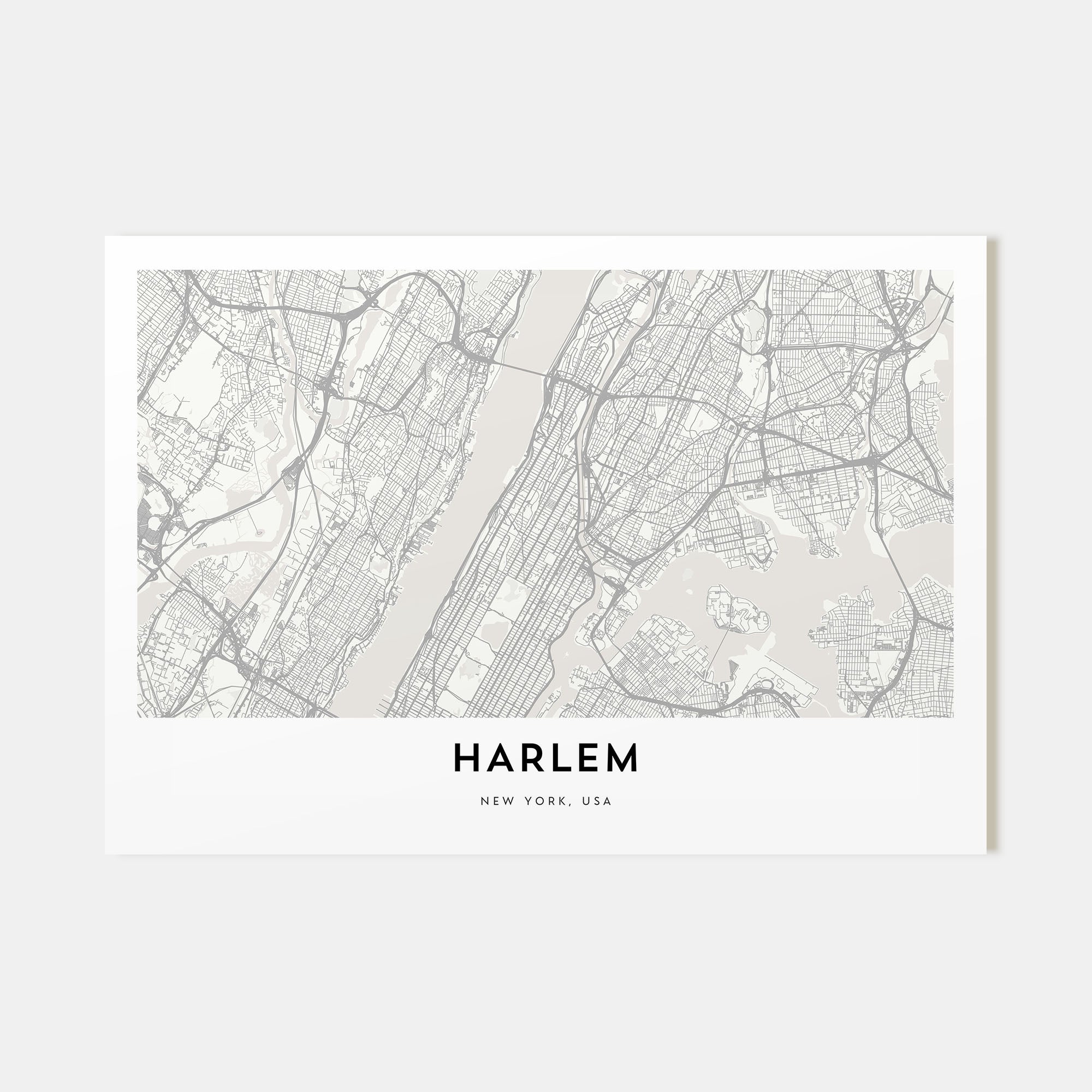 Harlem Map Landscape Poster