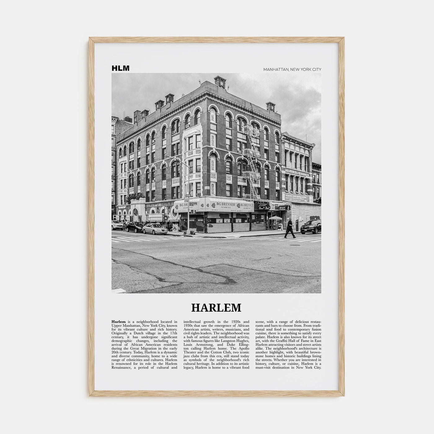 Harlem Travel B&W Poster