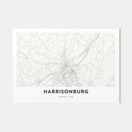 Harrisonburg Map Landscape Poster