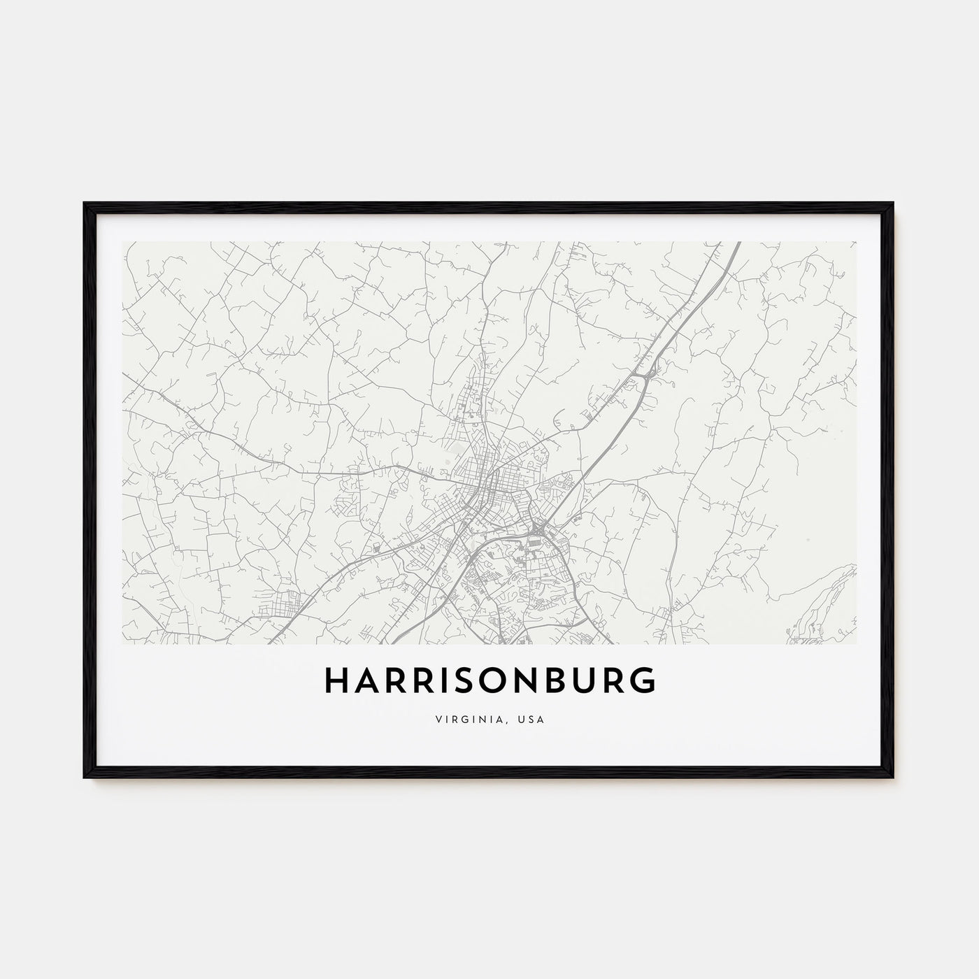 Harrisonburg Map Landscape Poster