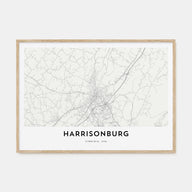 Harrisonburg Map Landscape Poster