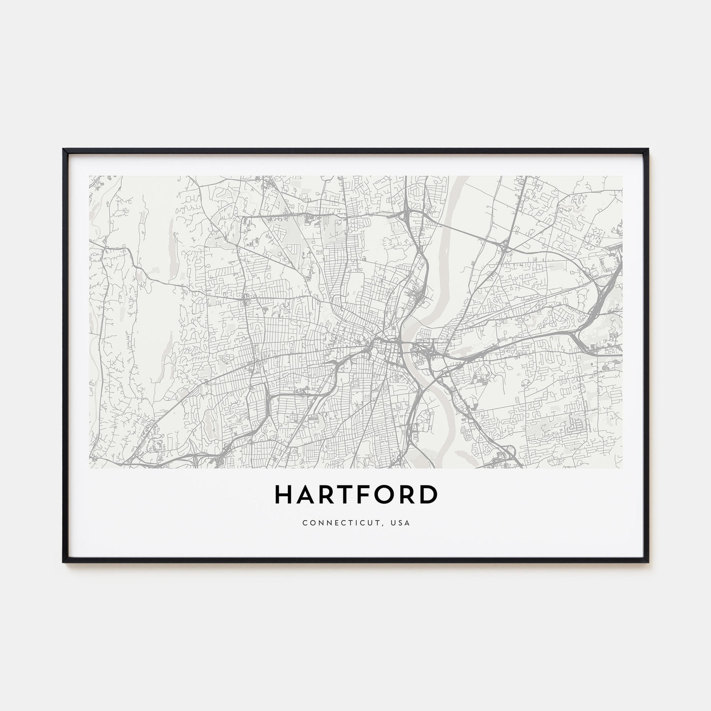 Hartford Map Landscape Poster
