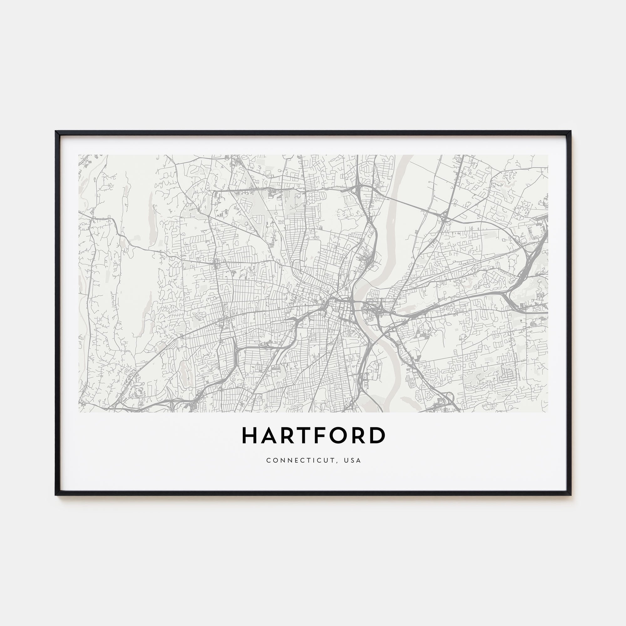 Hartford Map Landscape Poster