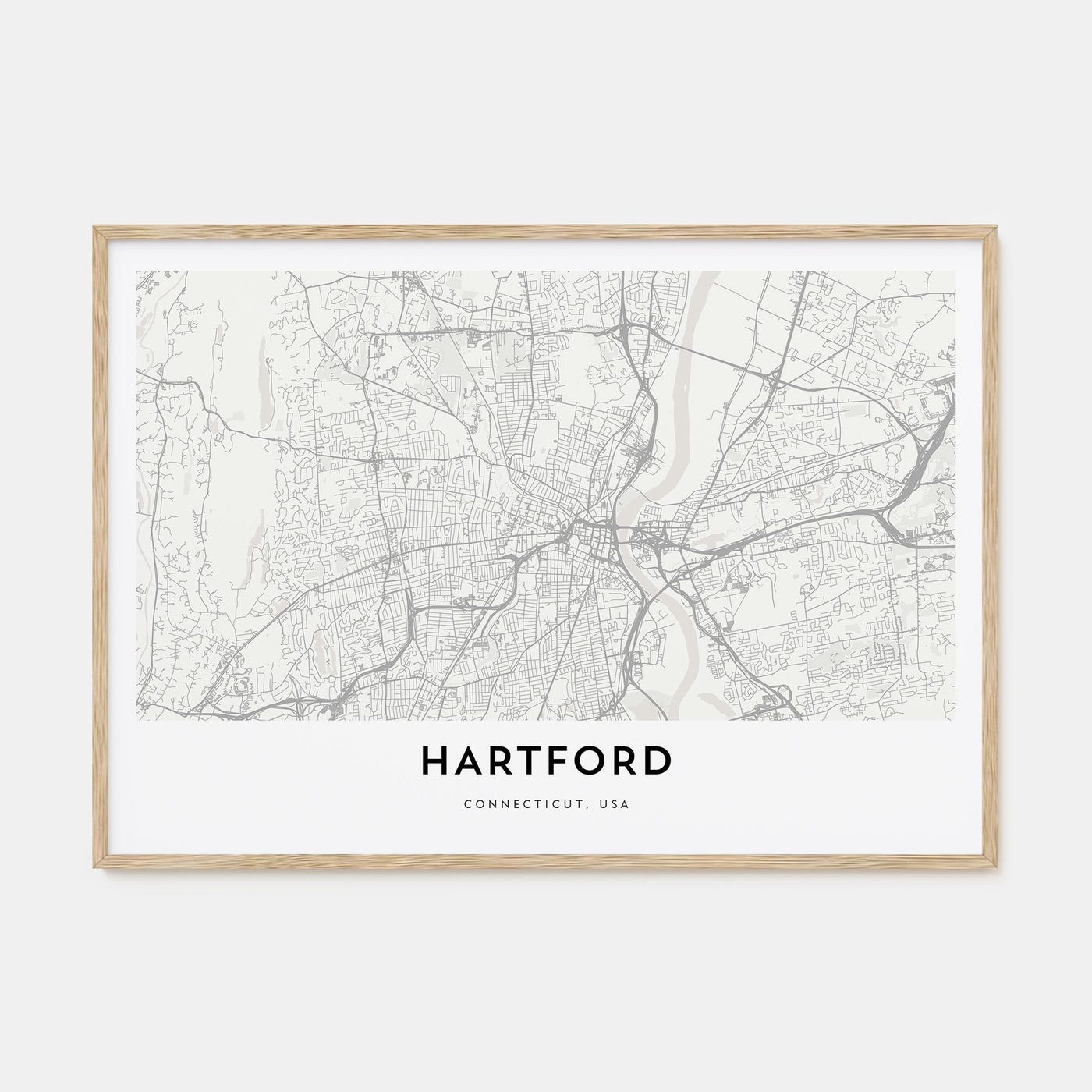 Hartford Map Landscape Poster