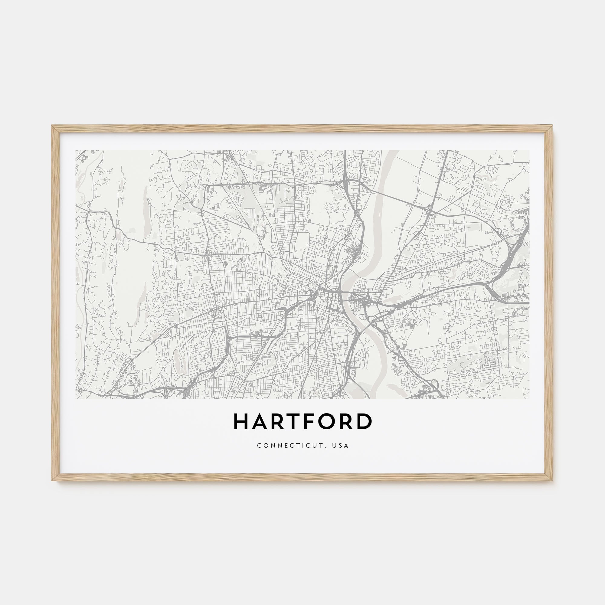 Hartford Map Landscape Poster