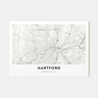 Hartford Map Landscape Poster