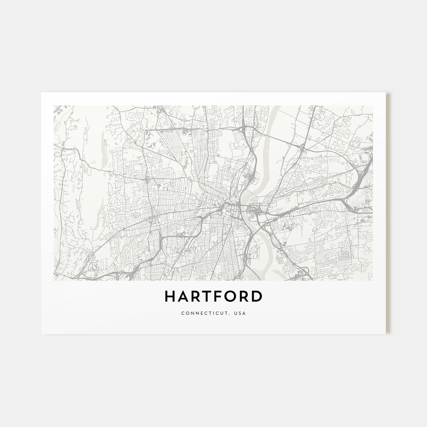 Hartford Map Landscape Poster