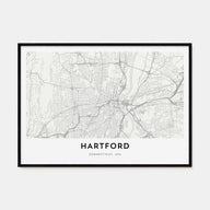 Hartford Map Landscape Poster