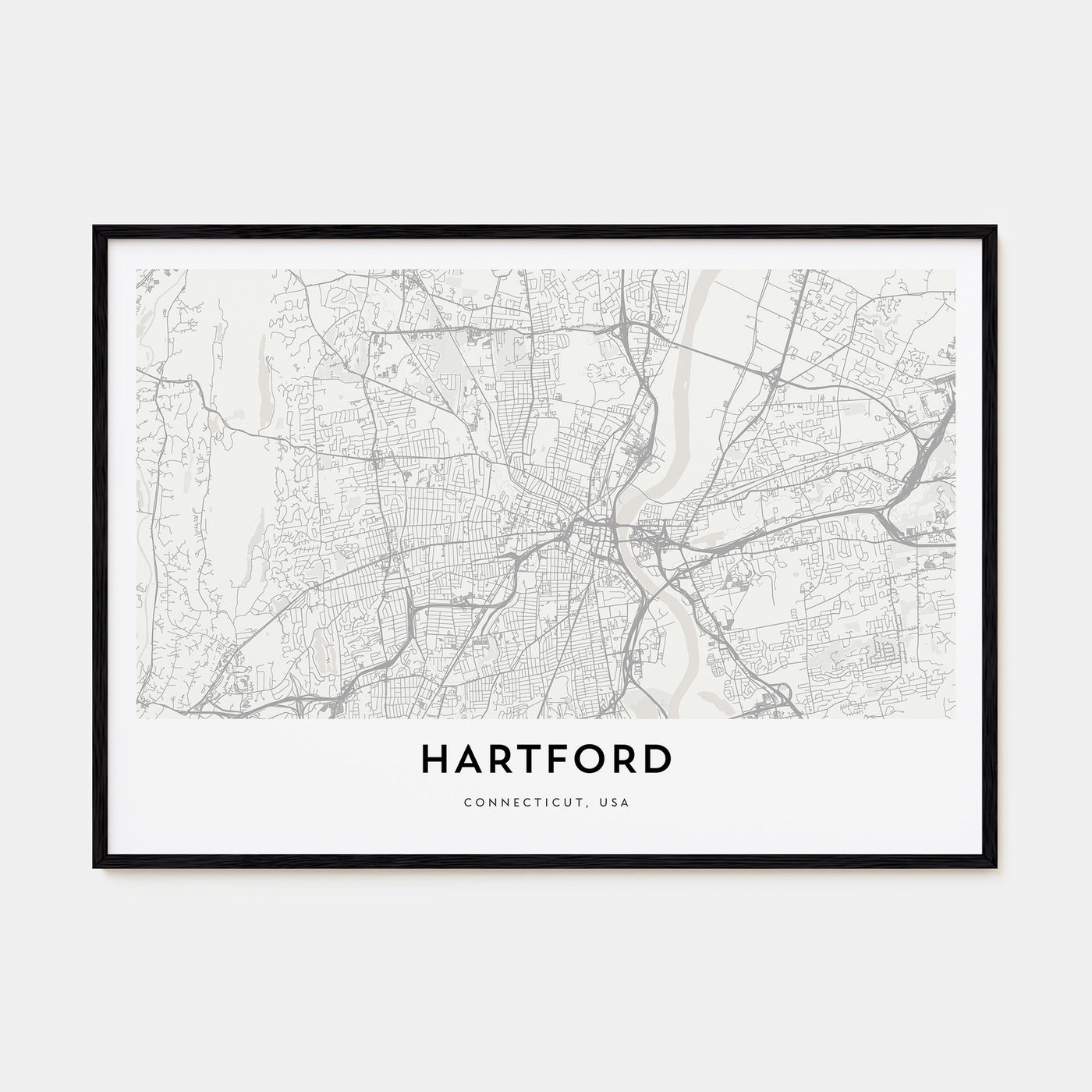 Hartford Map Landscape Poster