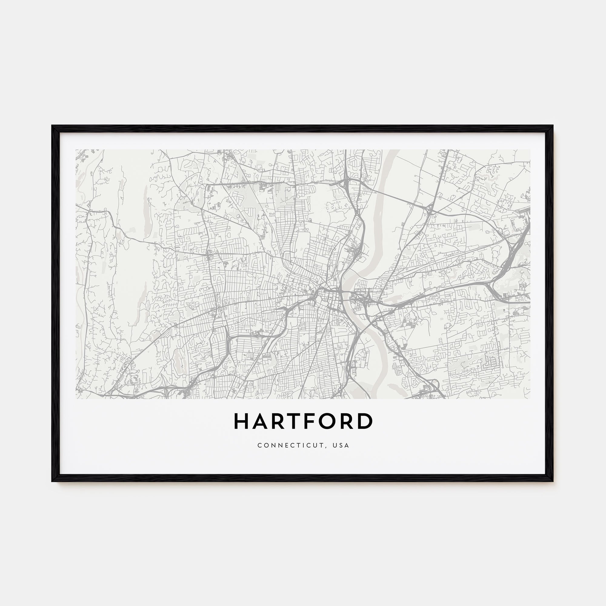 Hartford Map Landscape Poster