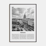 Havana Travel B&W No 1 Poster