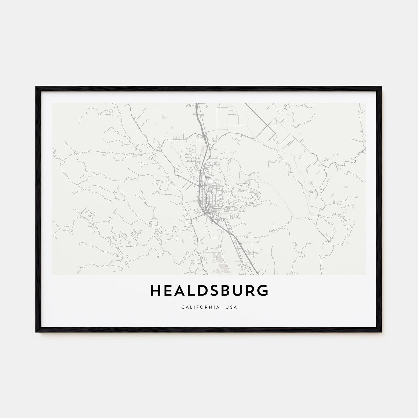 Healdsburg Map Landscape Poster