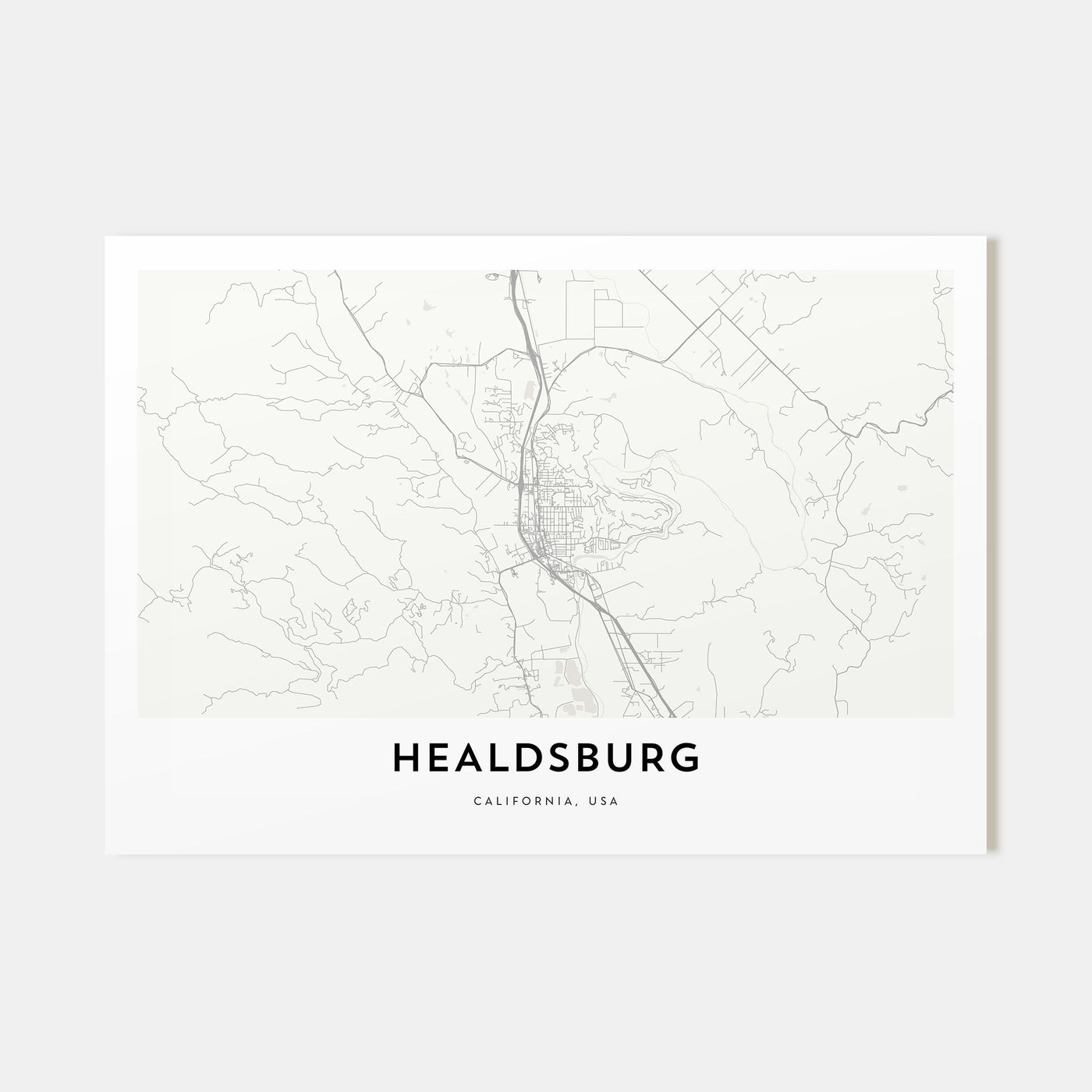 Healdsburg Map Landscape Poster
