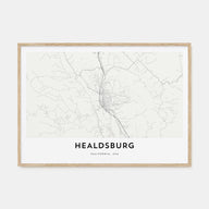 Healdsburg Map Landscape Poster