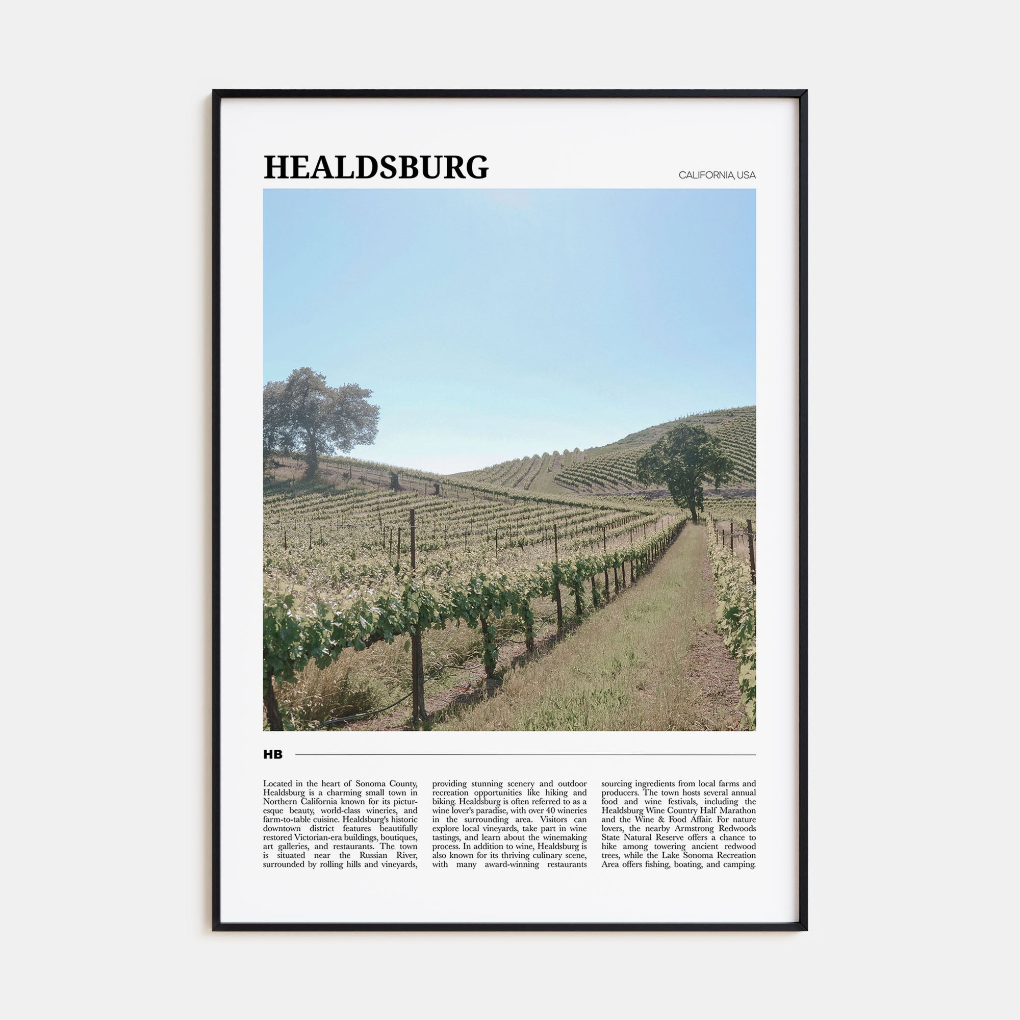 Healdsburg Travel Color Poster