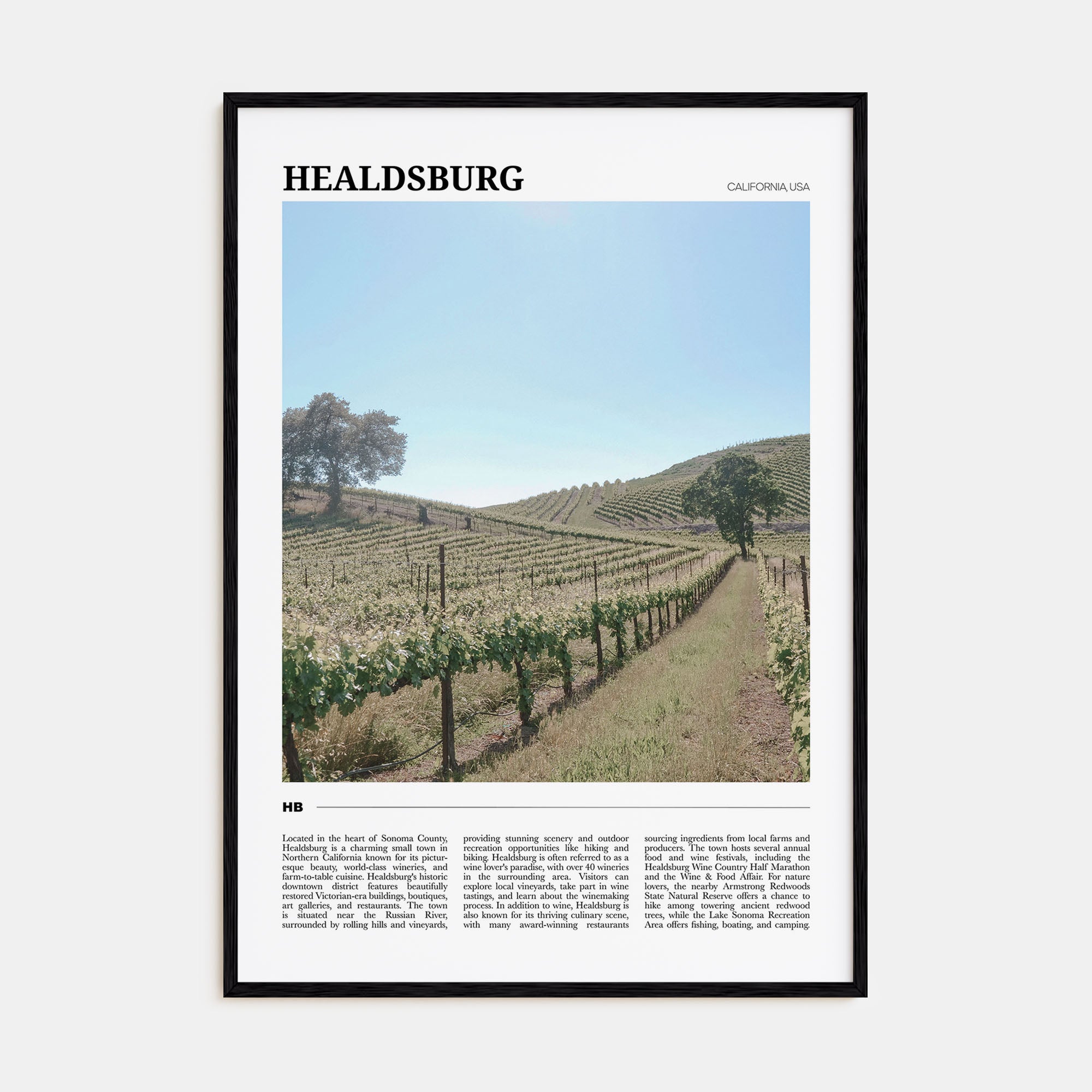 Healdsburg Travel Color Poster
