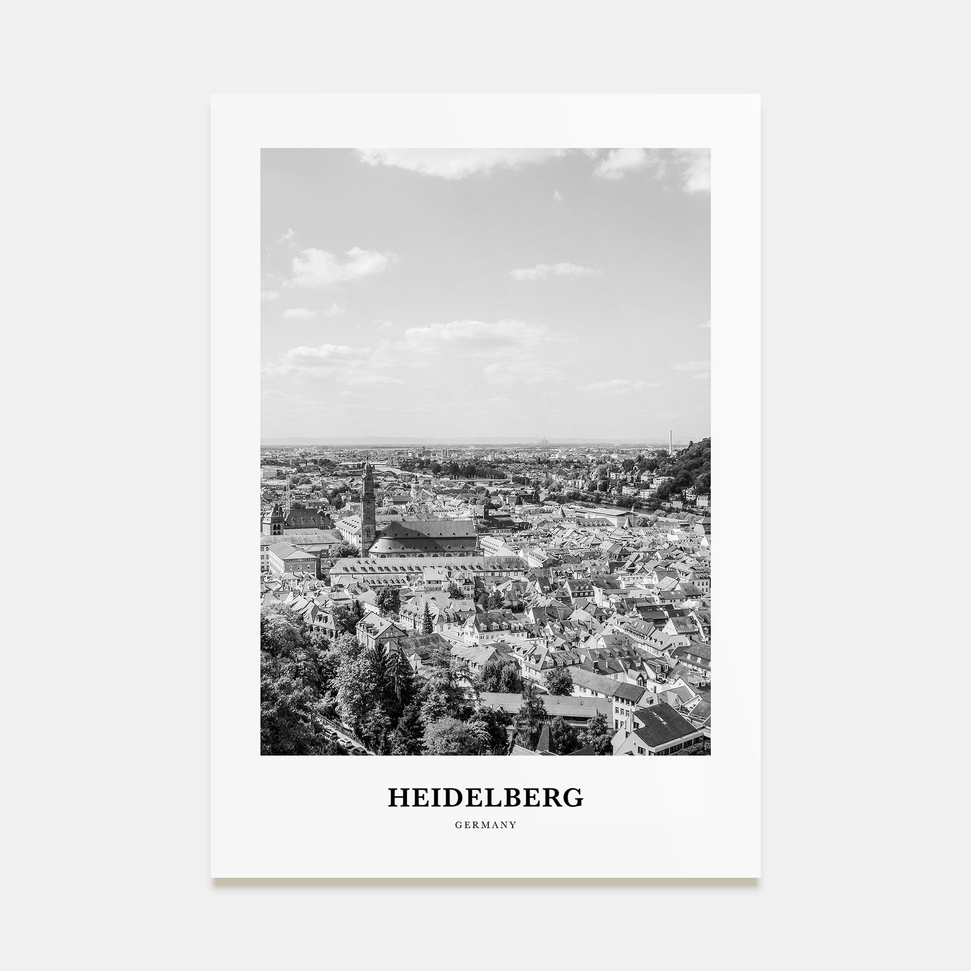 Heidelberg Portrait B&W Poster